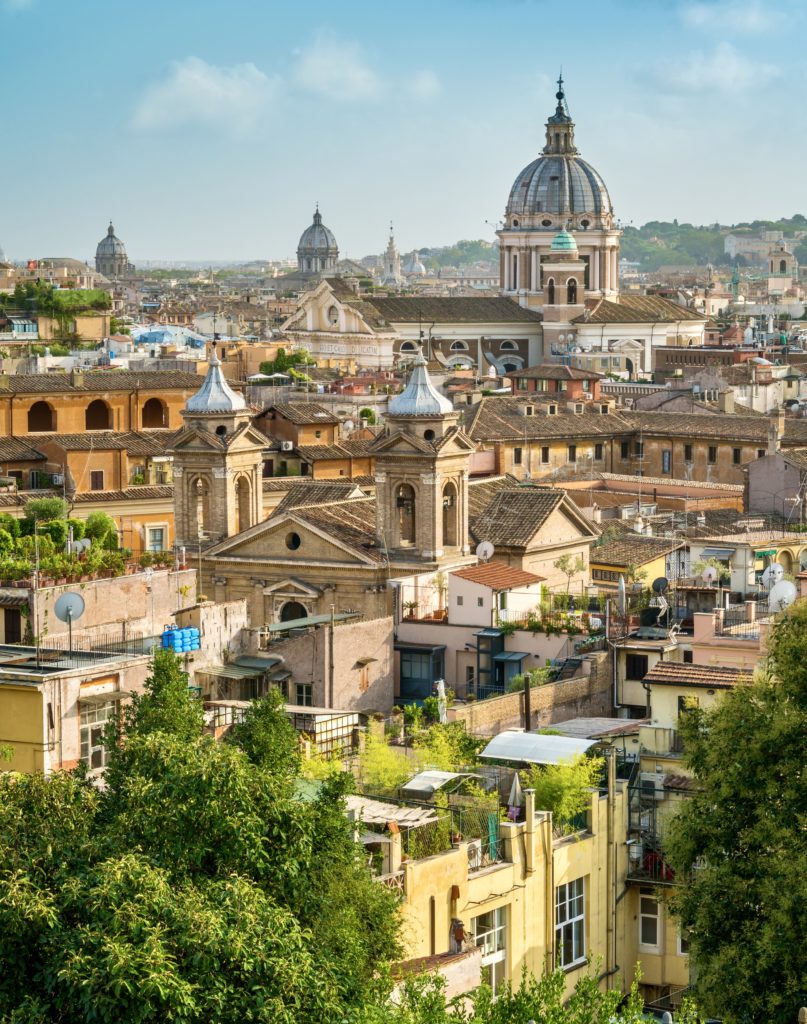 view from the Pincio Terrace in Piazza del Popolo