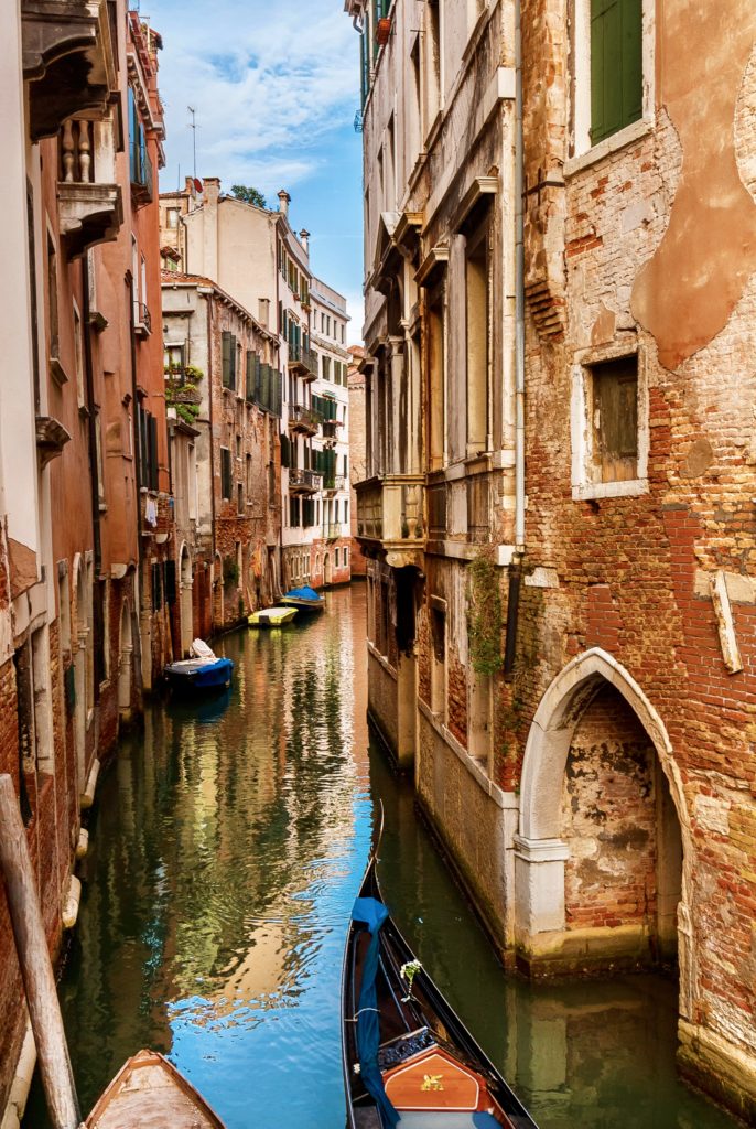 narrow canal in Venice