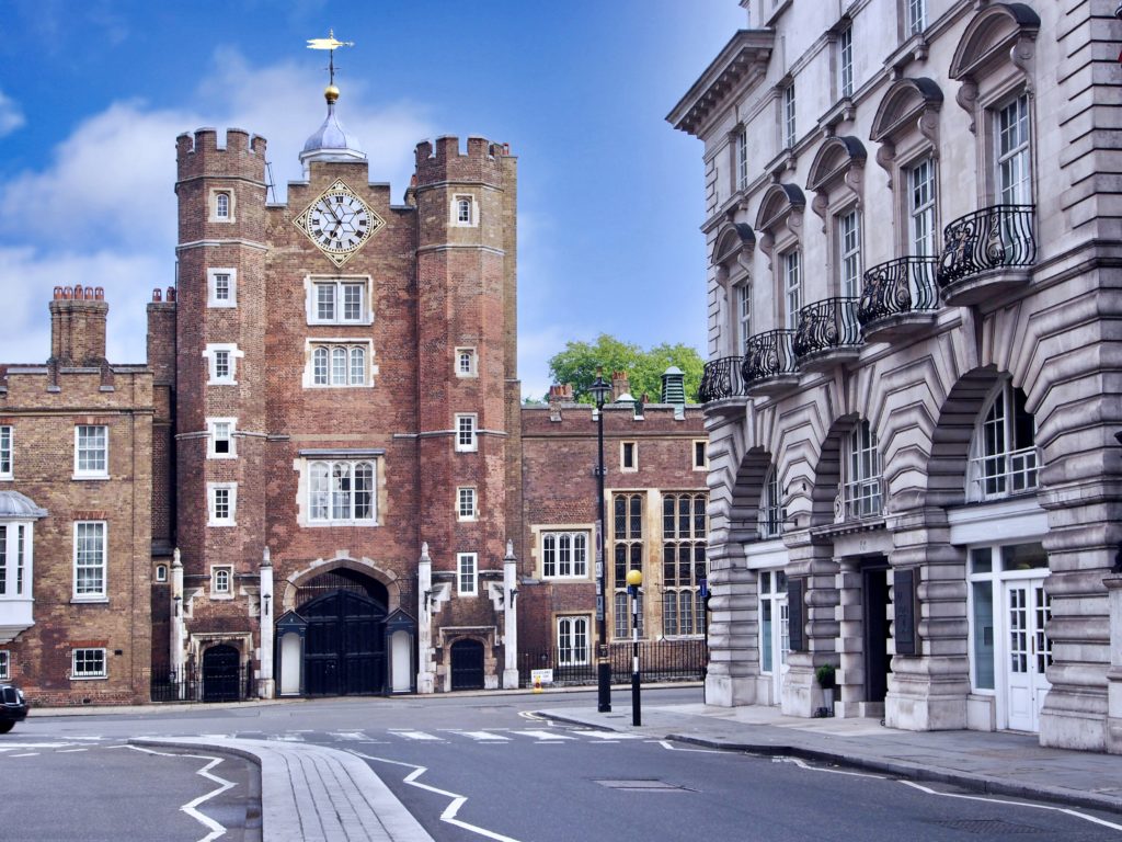 the central tower of St. James Palace