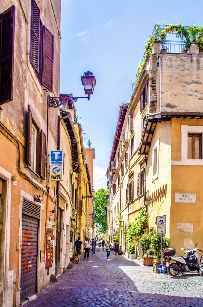 the Trastevere neighborhood of Rome