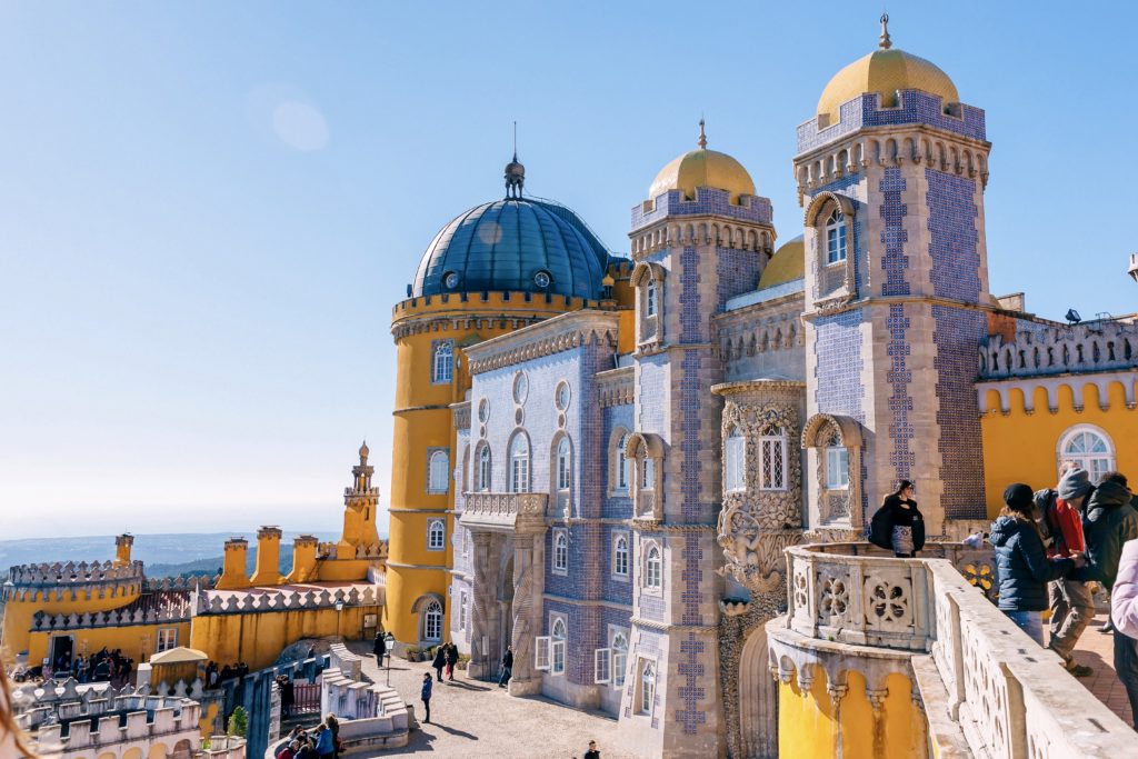 the colorful Pena Palace 