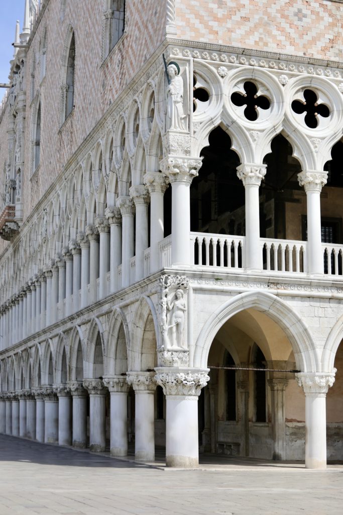pink and white facade of the Doge's Palace