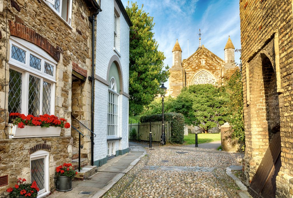 cobbled lane leading to St. Mary's Church