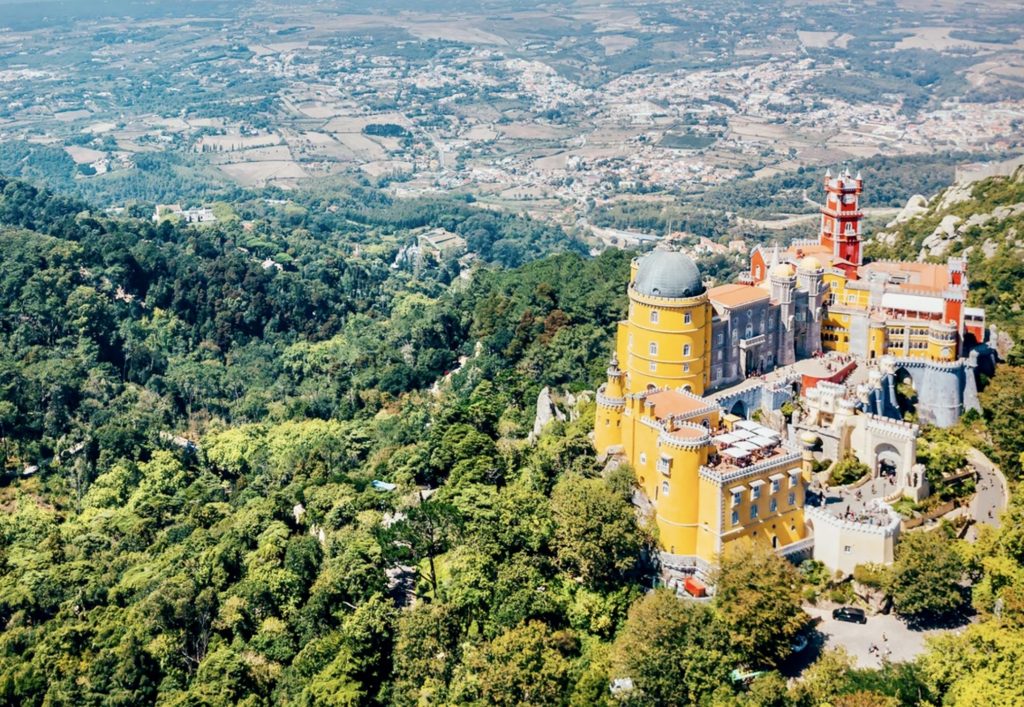 aerial view of Pena Palace