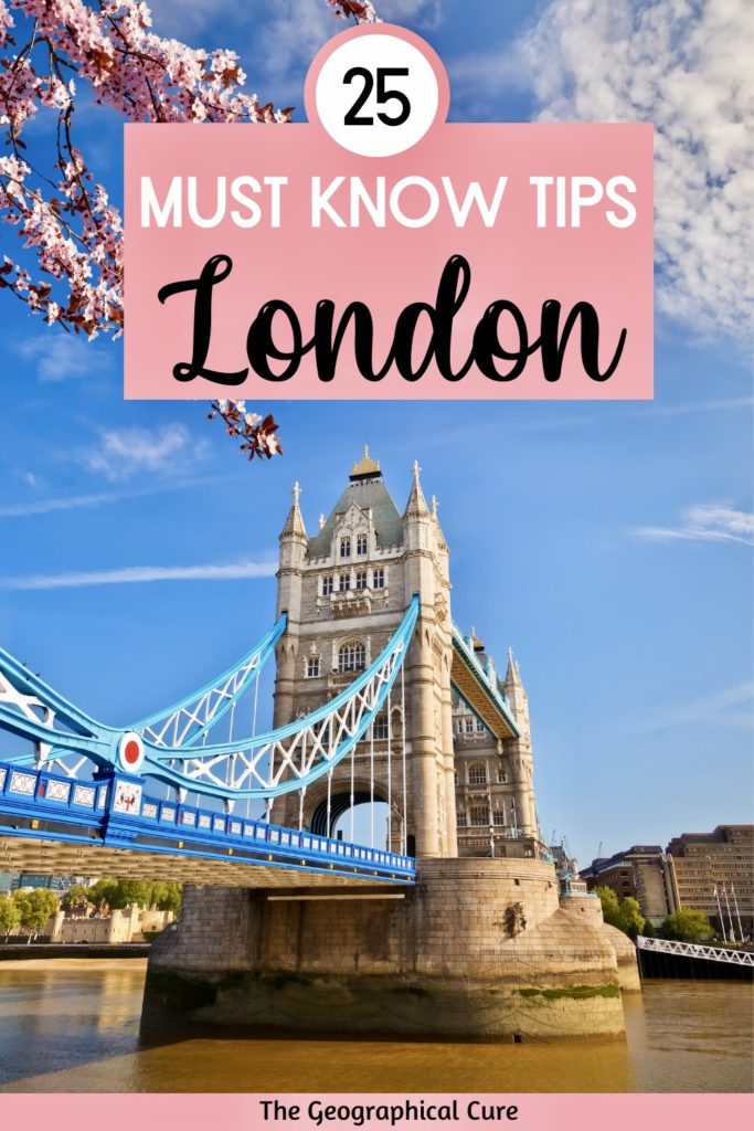 Pinterest pin for tips for visiting London