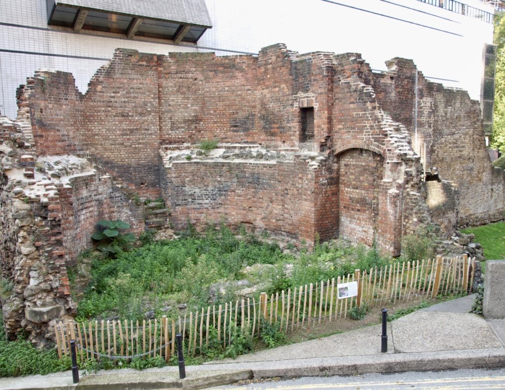 ruins of the Roman London Wall