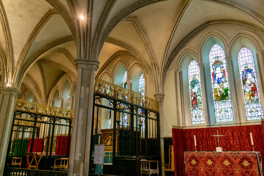 the back section of Southwark Cathedral called the Retrochoir 