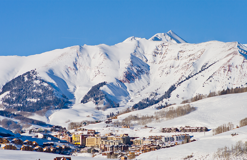 Crested Butte in winter with snow