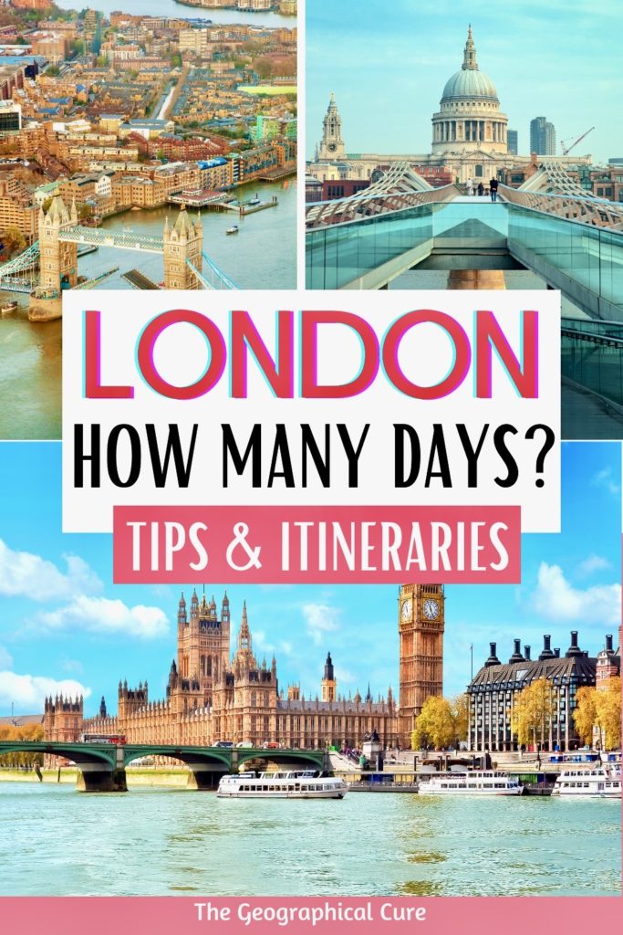 Pinterest pin for how many days in London is enough