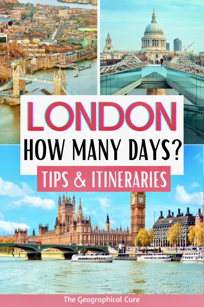 Pinterest pin for how many days to spend in London