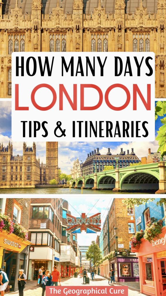 Pinterest pin for how many how many days in London is enough