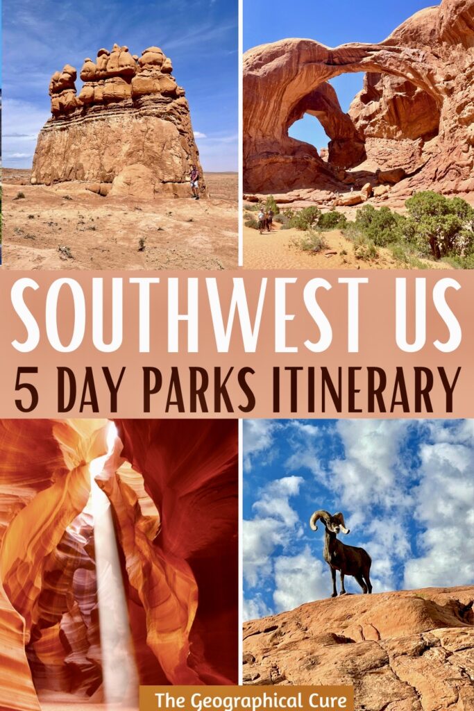 Pinterest pin for 5 days in the American Southwest itinerary