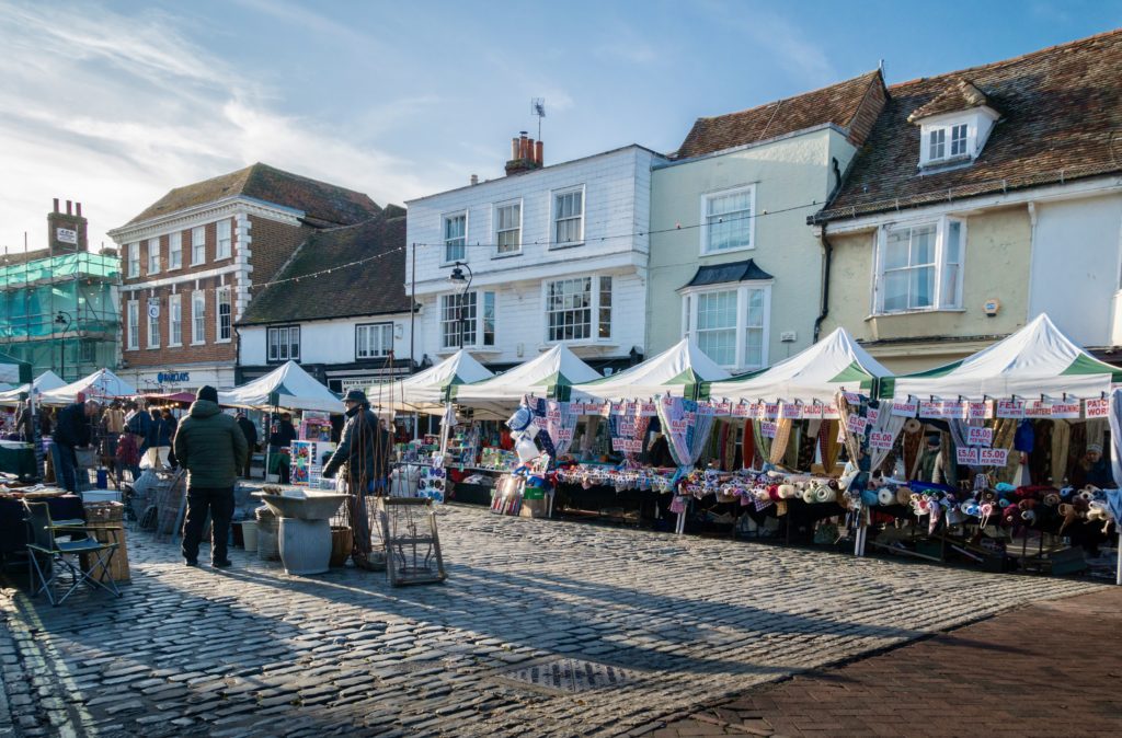 market stalls in medieval Faversham