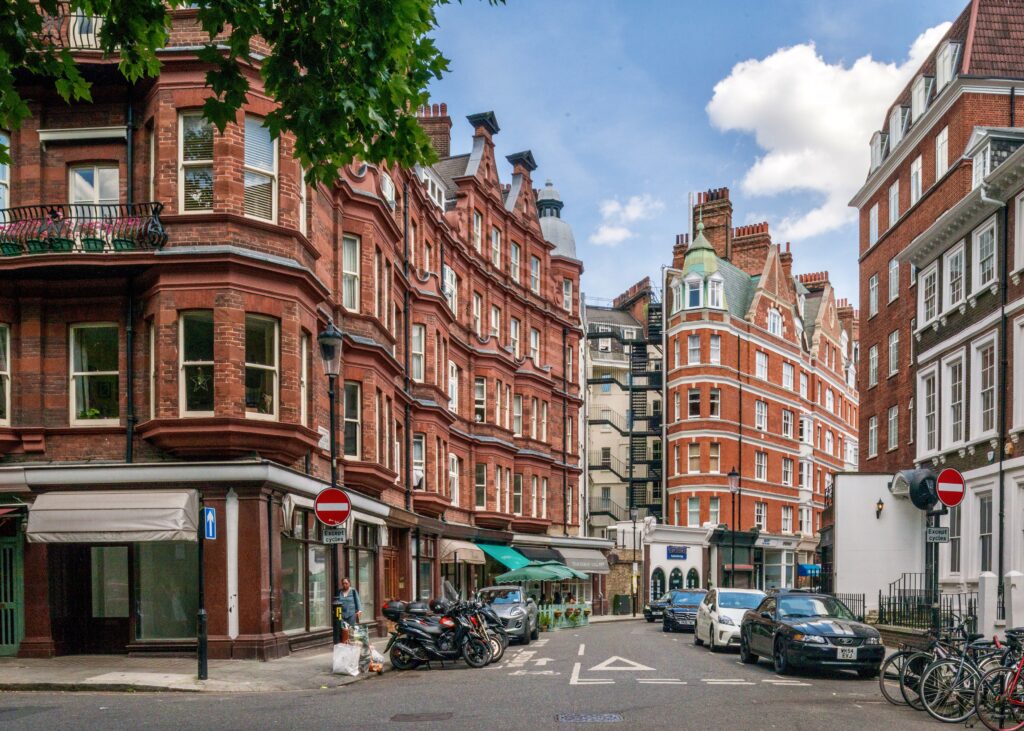 residential red brick row homes in Kensington