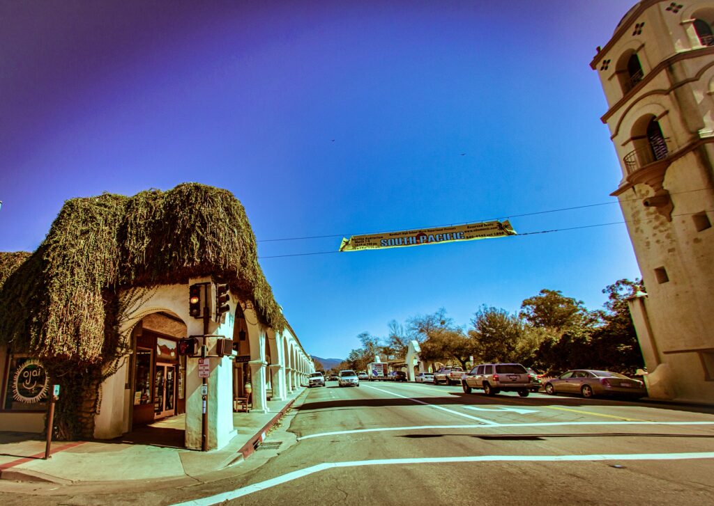 the main street in downtown Ojai