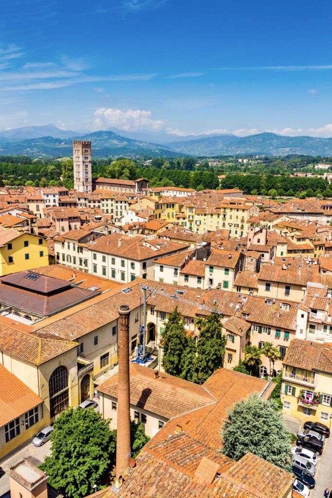 aerial view of Lucca