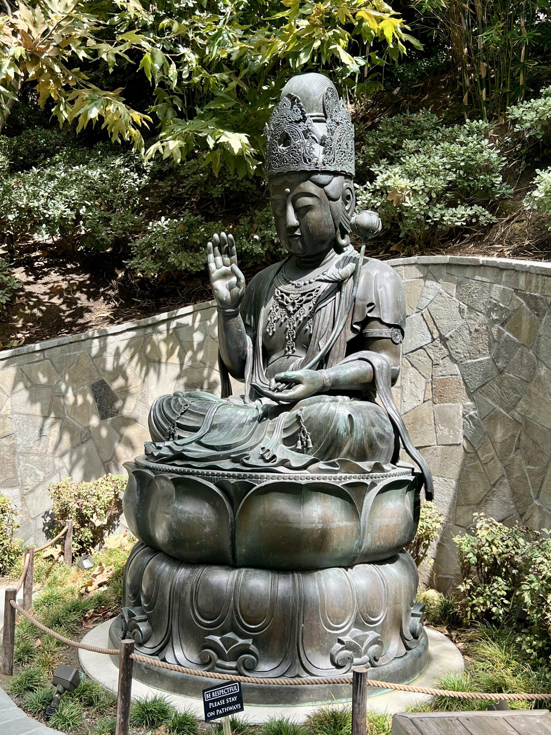 bronze sculpture in the Japanese garden