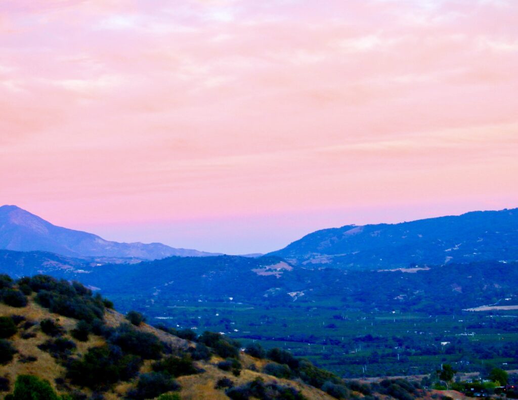 the "pink moment" in Ojai