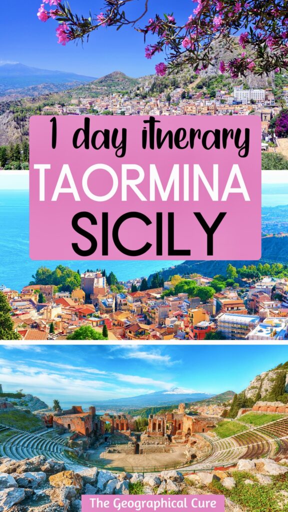 Pinterest pin for one day in Taormina