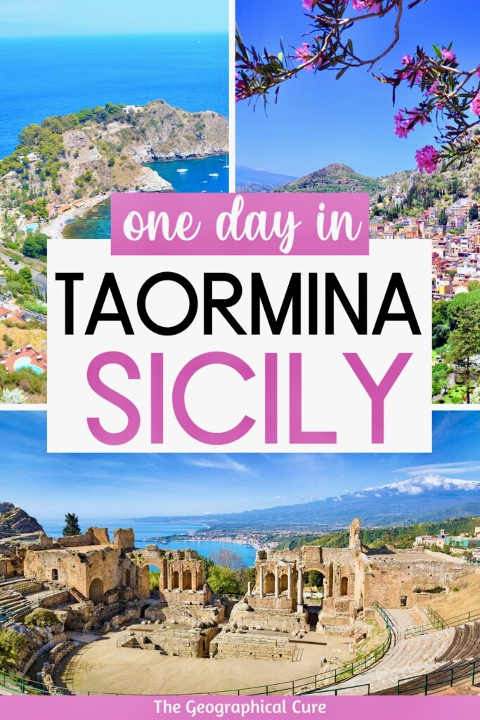 Pinterest pin for One Day In Taormina Itinerary