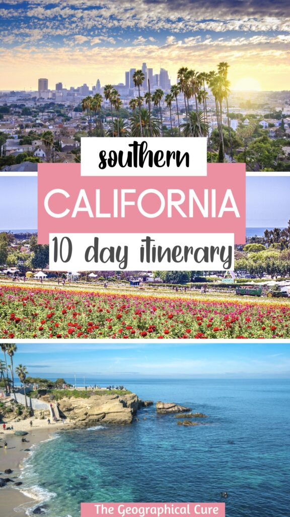 Pinterest pin for 10 days in southern California 