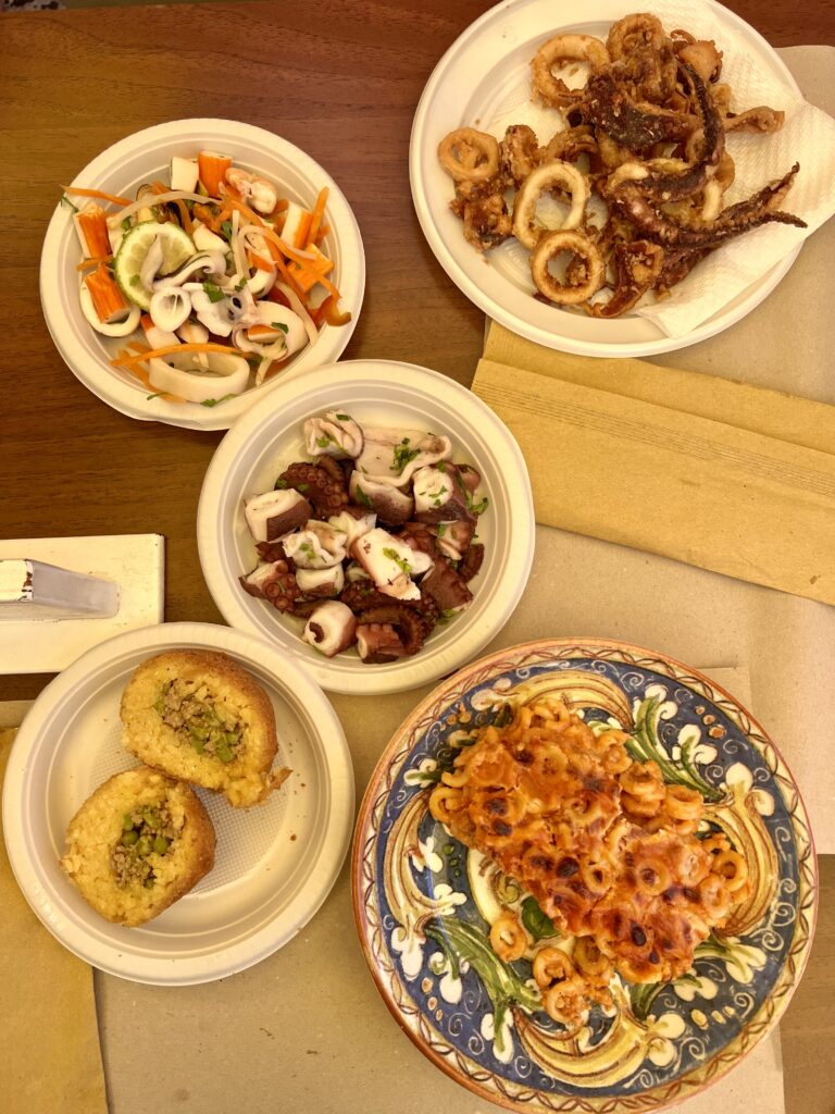 Capo Market lunch with Sicilian specialties