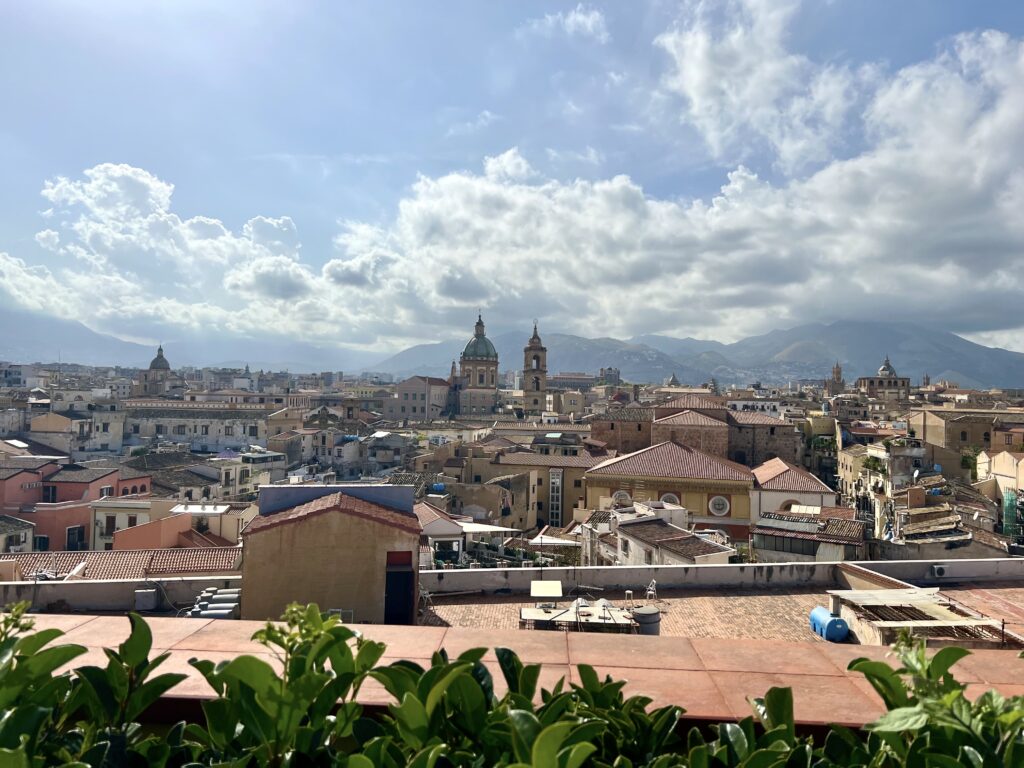 view from the terrace of the Ambasciatori Hotel in Palermo