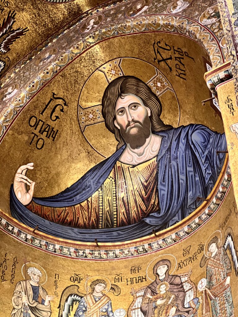 the massive Christ Pantocrater mosaic