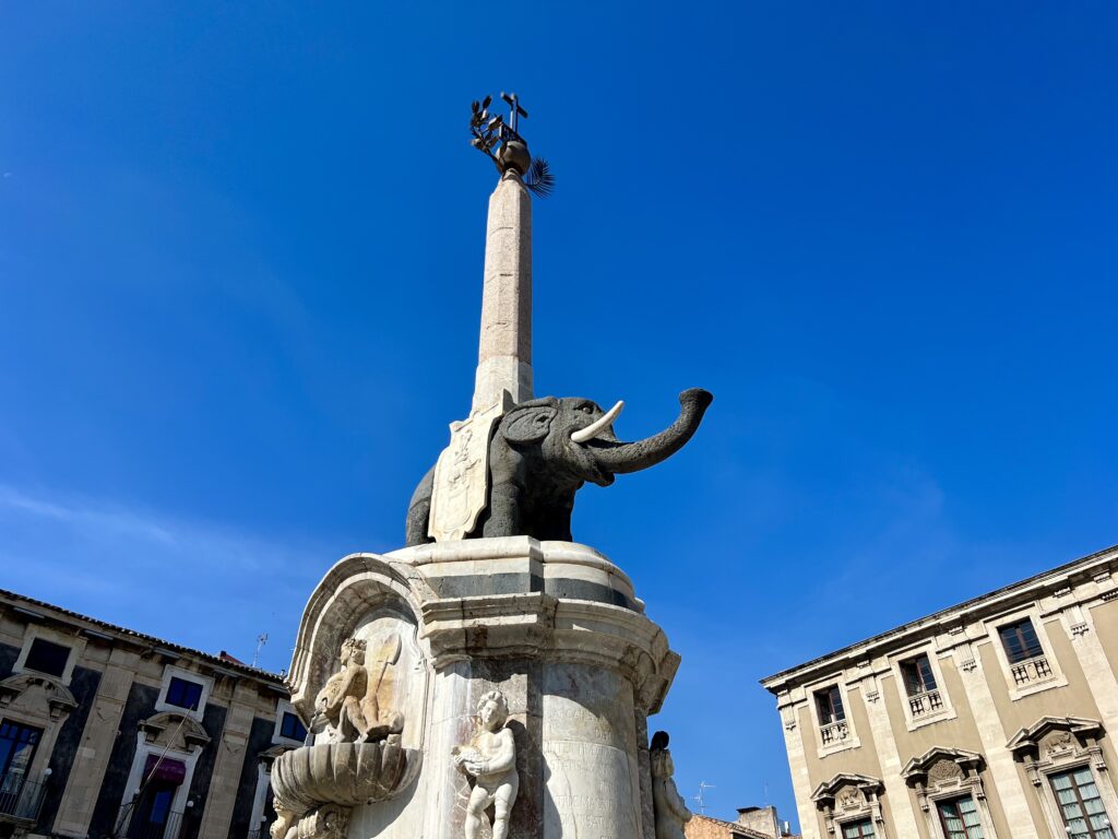elephant sculpture in the Piazza del Duomo