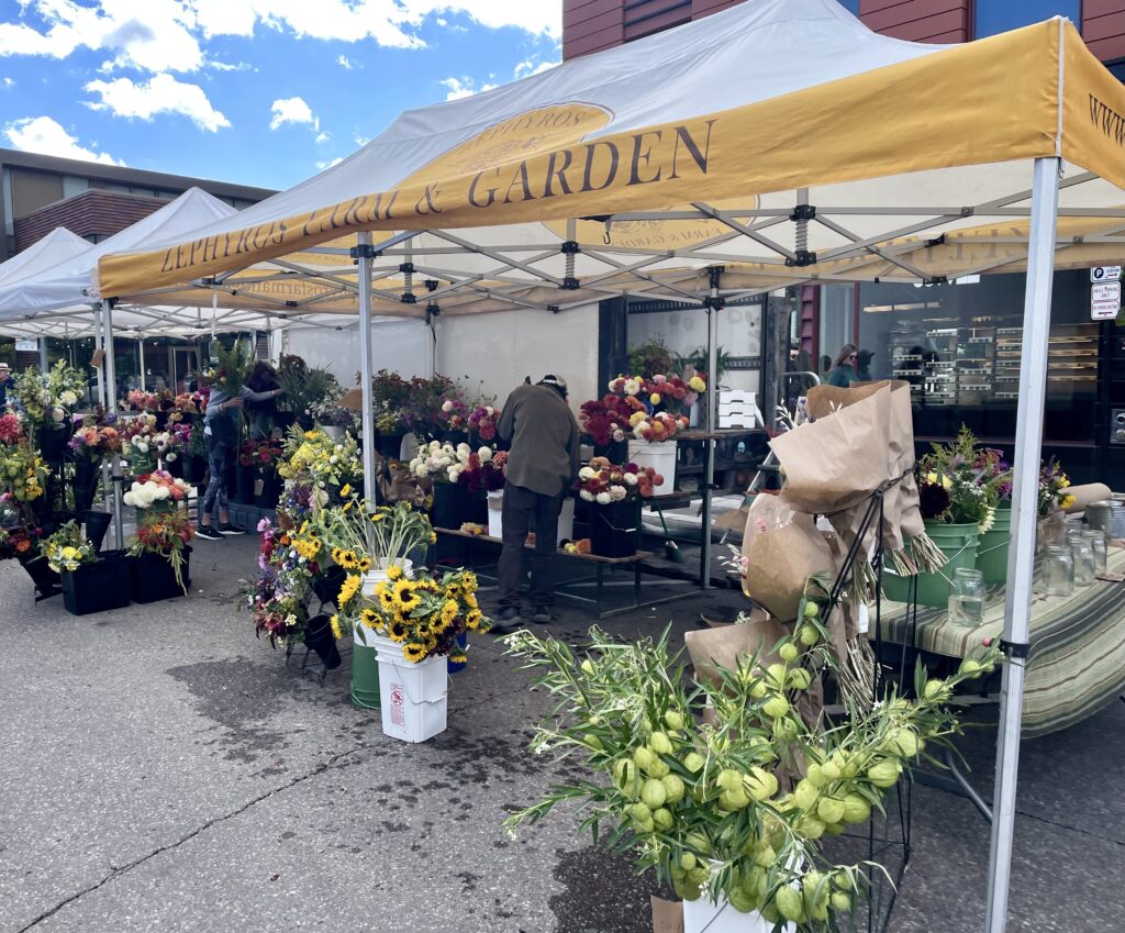 flower shop at Aspen Farmers Market, one of the best things to do in Aspen