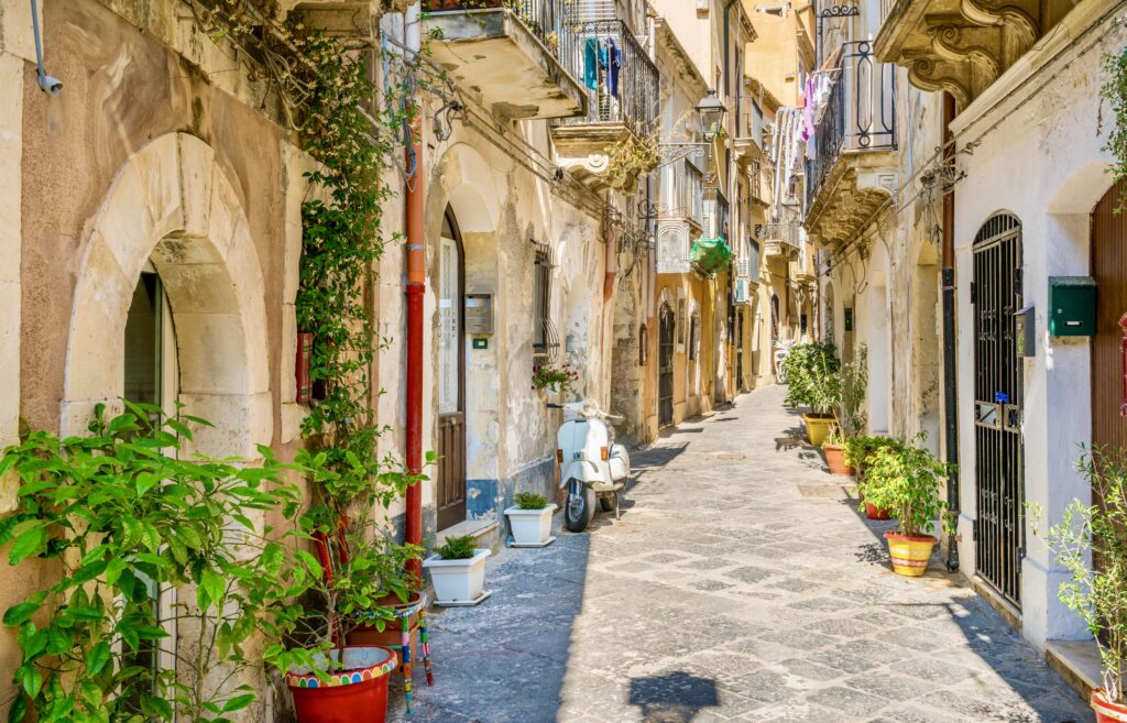 picturesque street in Ortigia