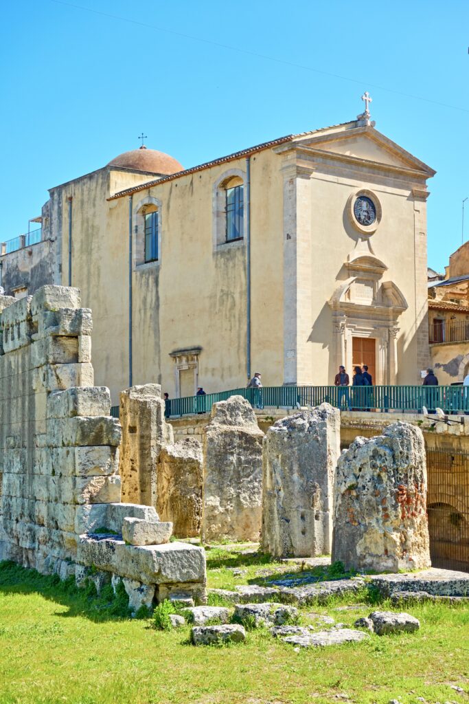 ruins of The temple of Apollo and San Paolo Church