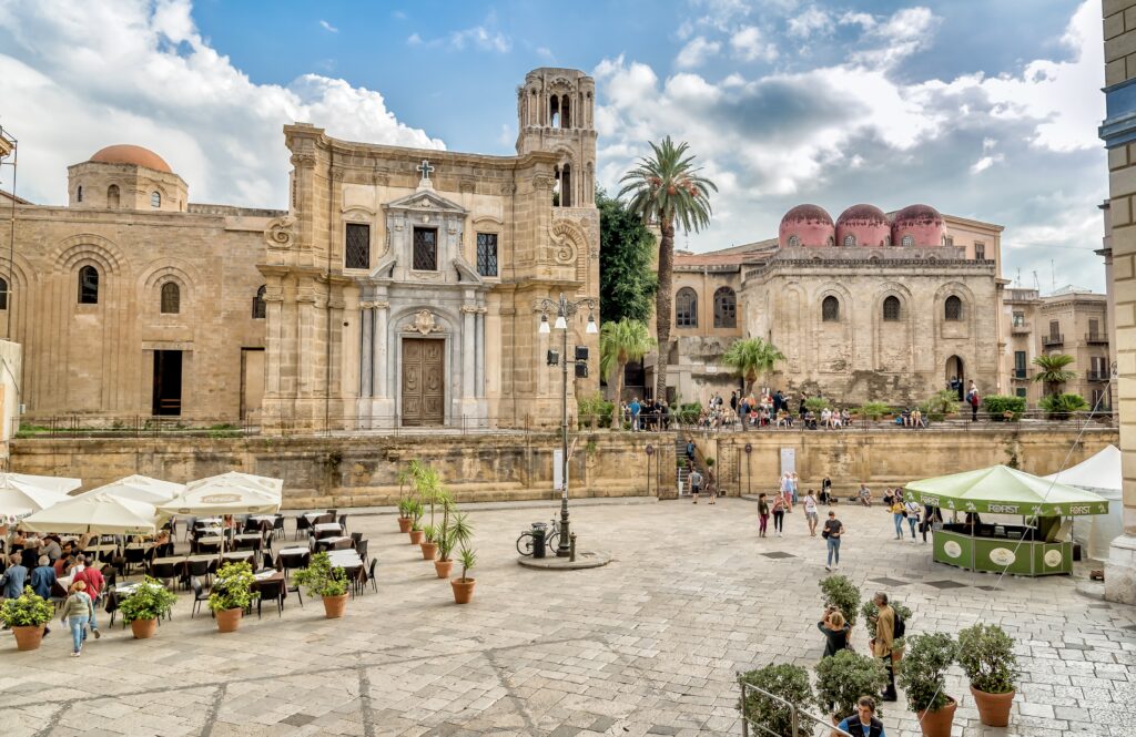 Piazza Bellini with a view of Martorana and San Cataldo churches