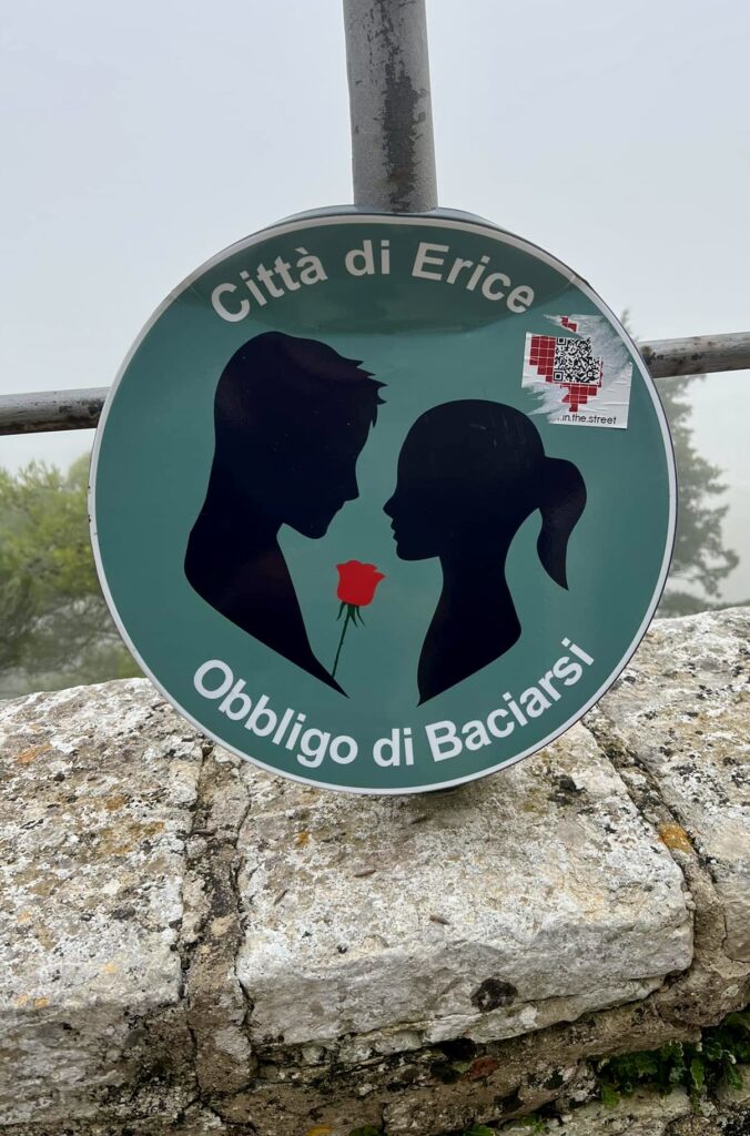 sign along the Erice city walls