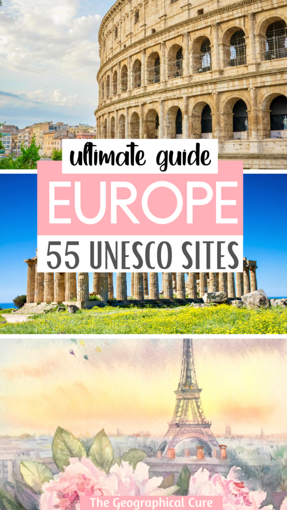 Pinterest pin for UNESCO sites in Europe