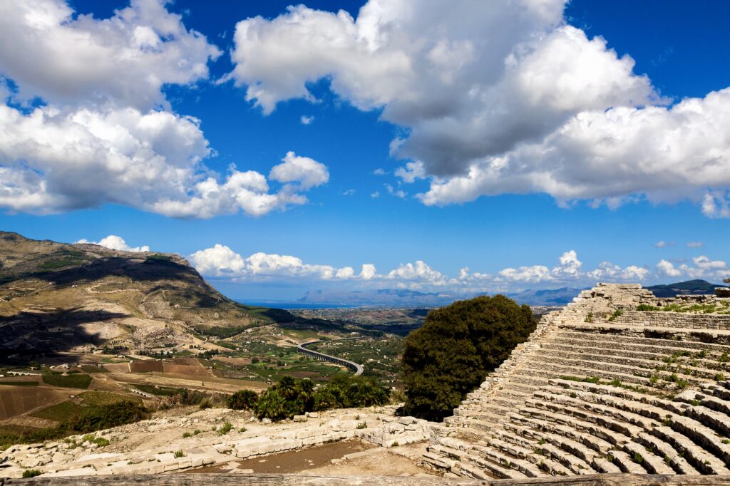 ruins of the theater in Segesta Sicily