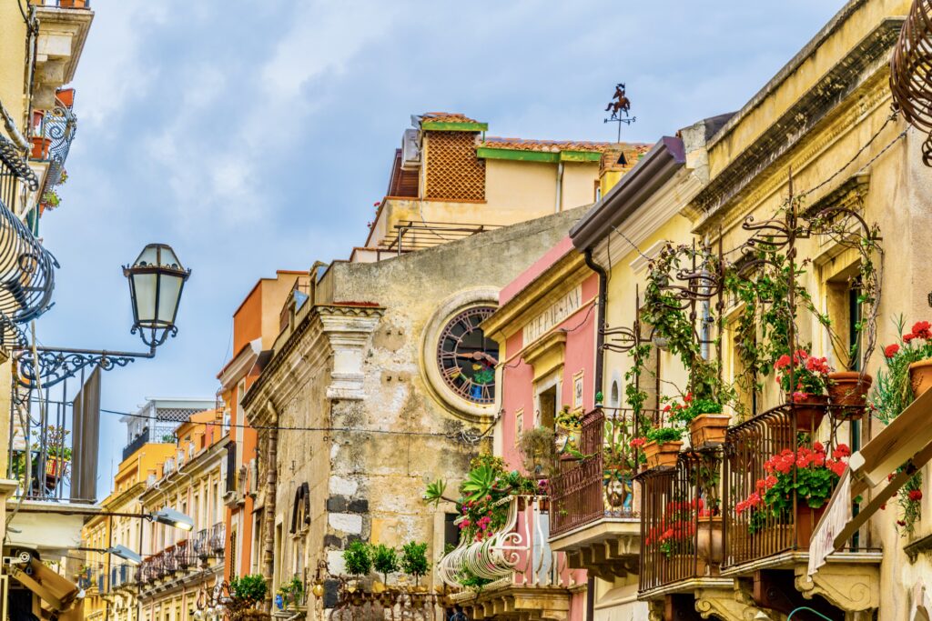 beautiful balconies in Taormina