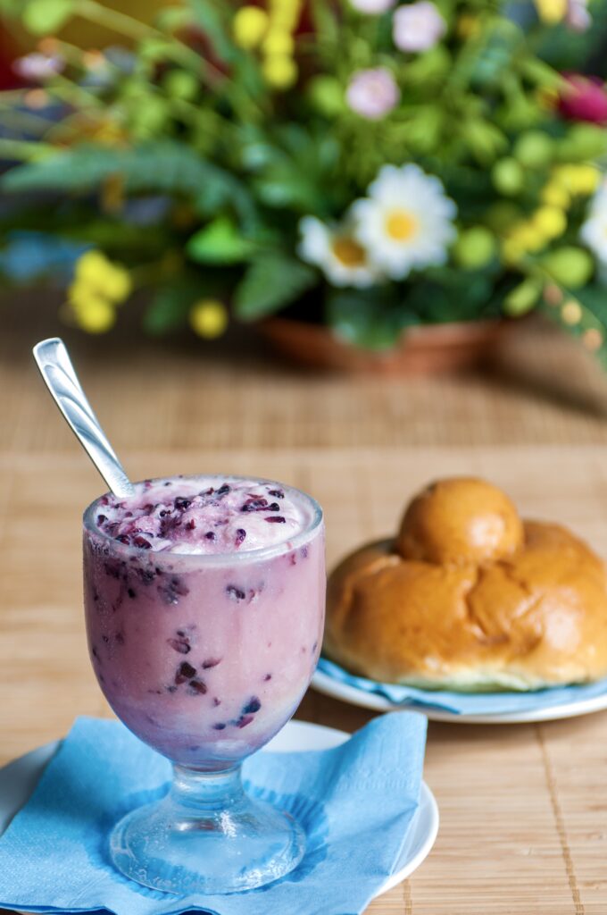 my breakfast, granita with a warm brioche