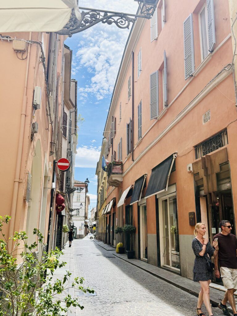 colorful street in Parma