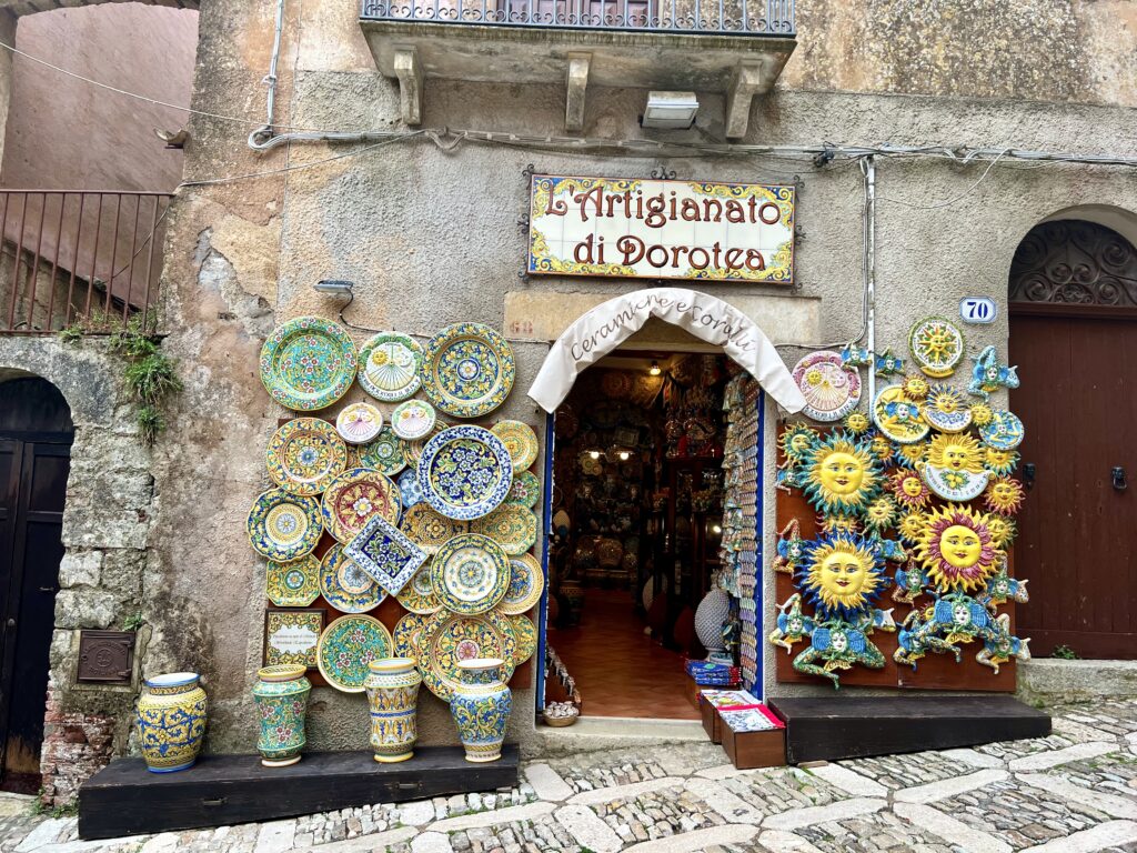 ceramic shop in Erice