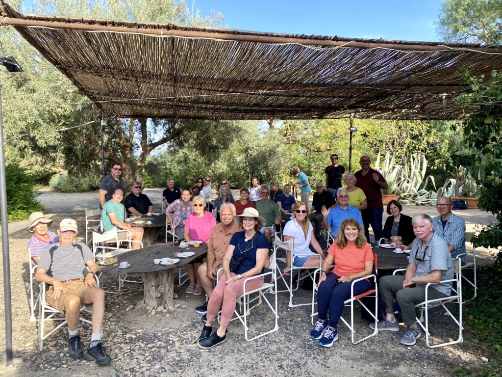 our group having a midday feast at Casa Bianco farm