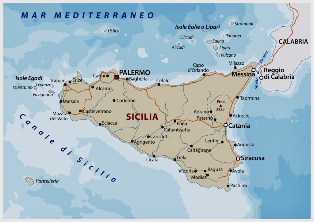 map of Sicily