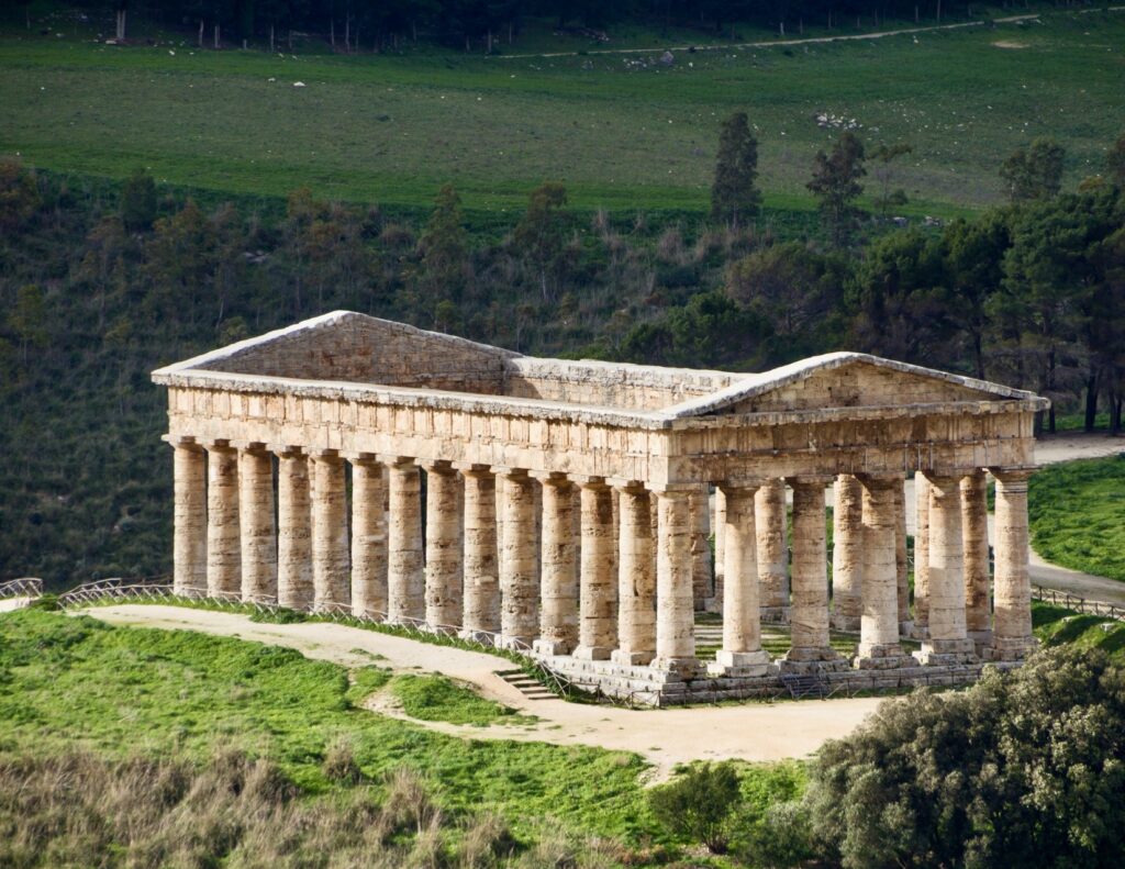 ruins of the ancient temple in Segesta Sicily
