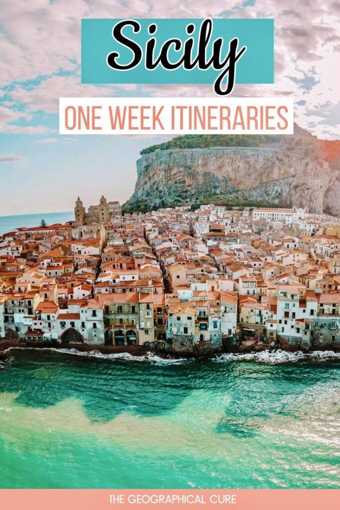 Pinterest pin graphic for one week in Sicily itineraries