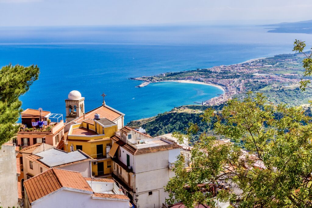 view over Taormina from Castelmola