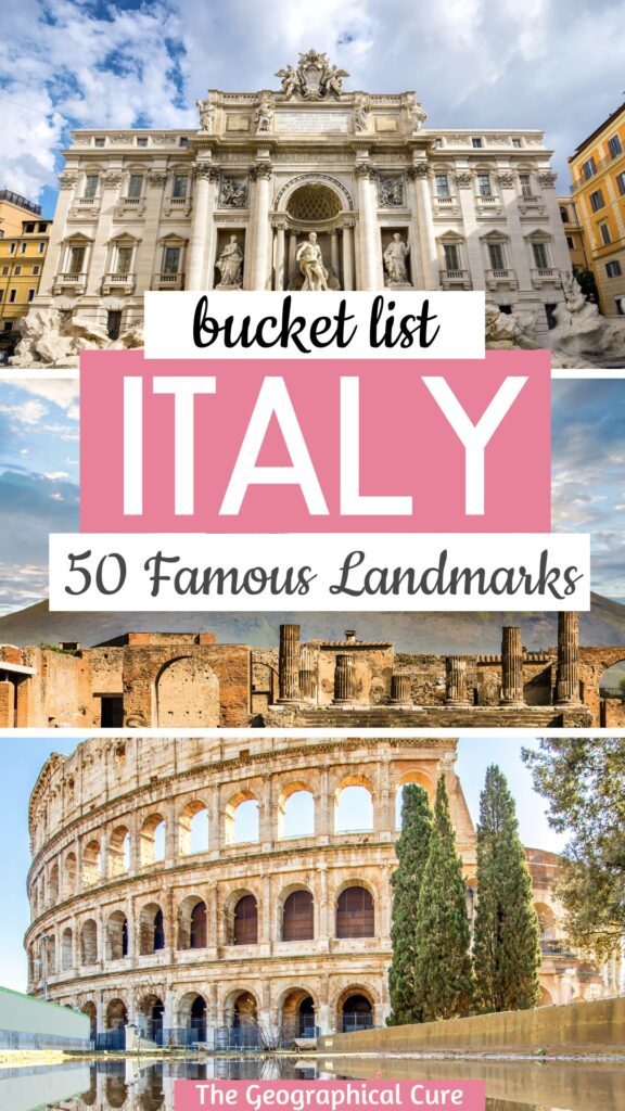 Pinterest pin for famous landmarks in Italy
