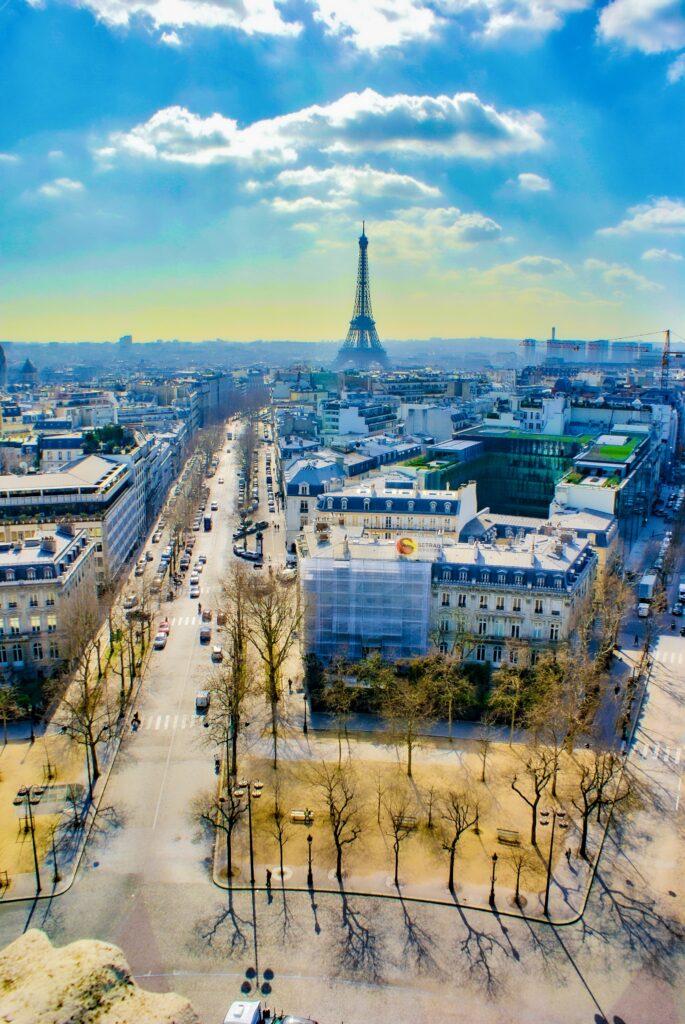 Eiffel Tower view from the Arc de Triomphe