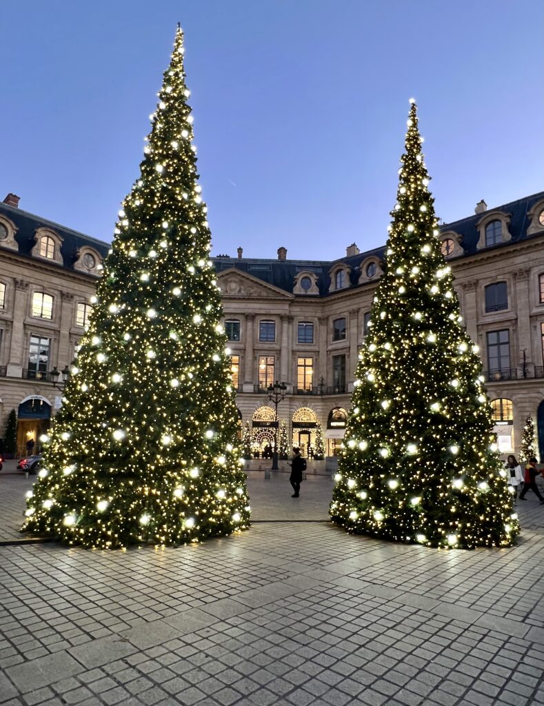 Place Vendome in the Champs Ulysses district  in December