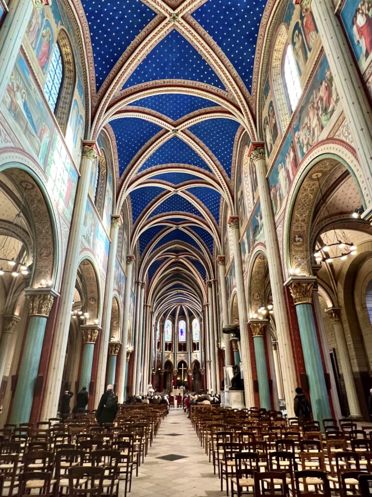 colorful interior of St.-Germain-des-Pres Church