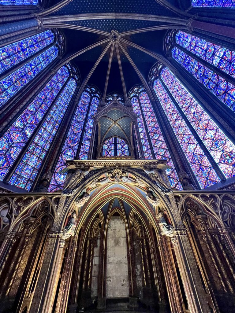 stained glass windows in Sainte-Chapelle, a must visit with 3 days in Paris